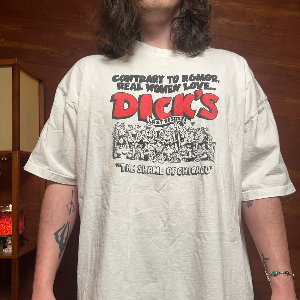 VINTAGE 90s Dick's Last Resort T-Shirt Size 2XL Funny Novelty Graphic Tee